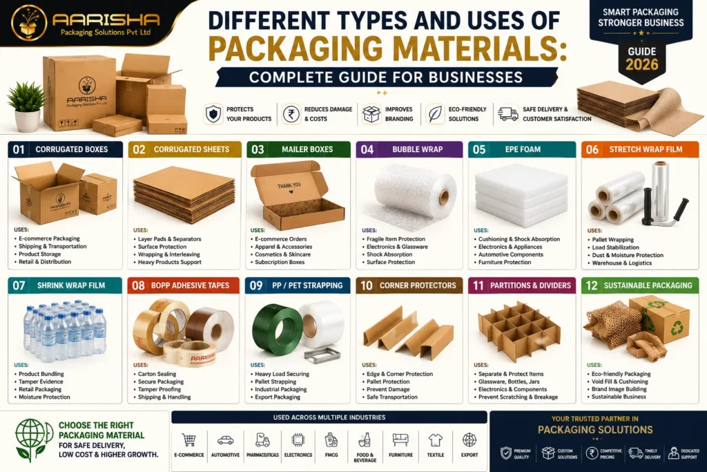 Different Types and Uses of Packaging Materials Complete Guide for Businesses