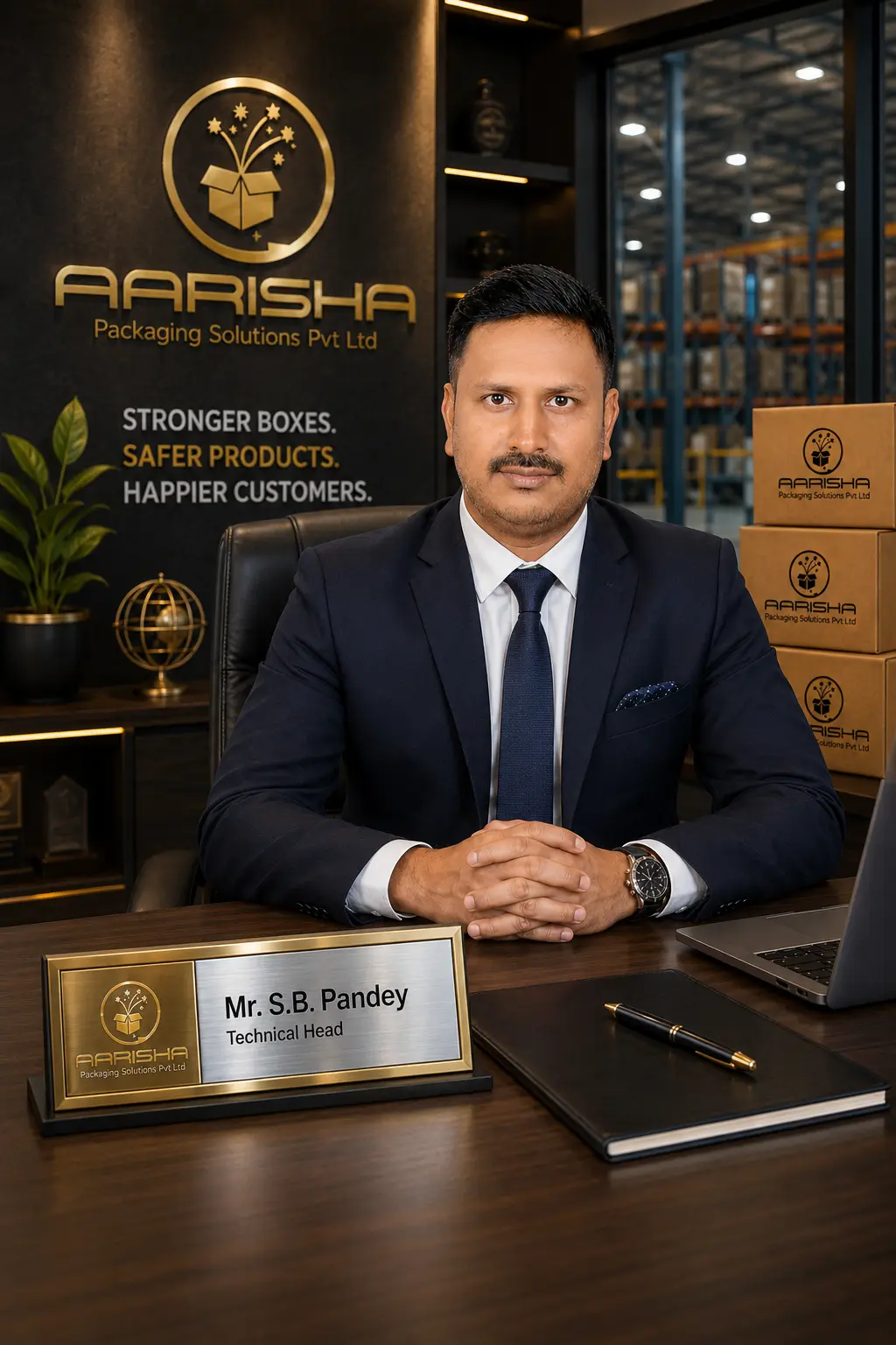 Packaging Expert Mr. S.B. Pandey Technical Head at Aarisha Packaging Solutions Pvt Ltd, leading corrugated box manufacturer in India with 22+ years of packaging expertise