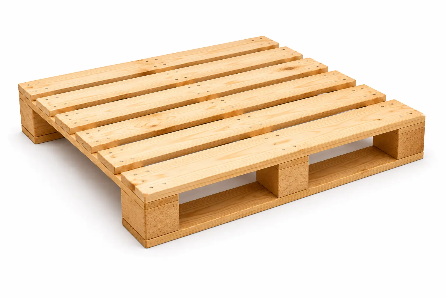 Two-way entry wooden pallet used for warehousing, logistics, material handling, and industrial packaging applications in India.